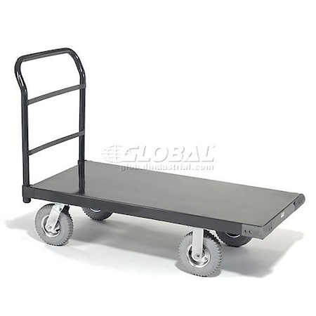 Global Industrial Platform Truck w/Steel Deck, 8 Pneumatic Casters, 48 x 24, 1200 Lb. Capacity 952112P